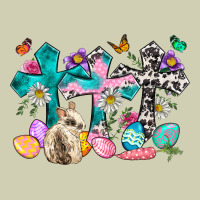 Western Rabbit With Cross And Flowers Heavy Core Tee | Teevron
