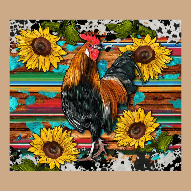 Western Coop Animals Rooster Sunflowers Cowhide Wooden Serape Glitter Vintage Hoodie by Artiststas | Teevron