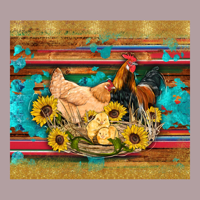 Western Coop Animals Farm Chicken Chick Rooster Sunflowers Wooden Sera Vintage Hoodie by Artiststas | Teevron