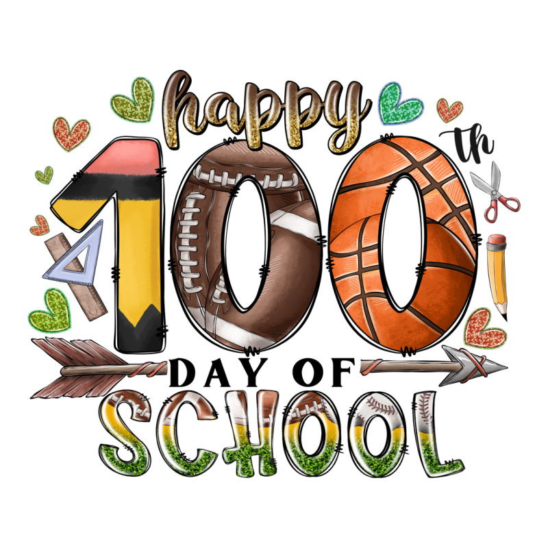 Happy 100 Americana Football Basketball Day Of Sch Premium Tee by RacoonDesign | Teevron