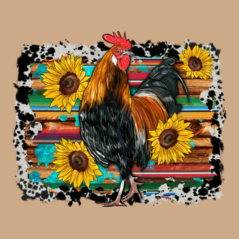 Western Rooster Coop Animals Sunflowers Cowhide Serape Wooden Vintage Hoodie by Artiststas | Teevron