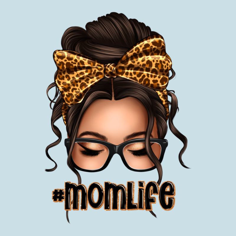 Caucasian Leopard Messy Bun Mom Life Ladies Tee by texasbilliewilder | Teevron