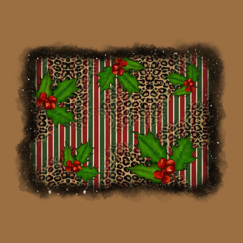 Christmas Plaid Leopard Mistletoe Background Vintage Tee by BarkalooDesign | Teevron