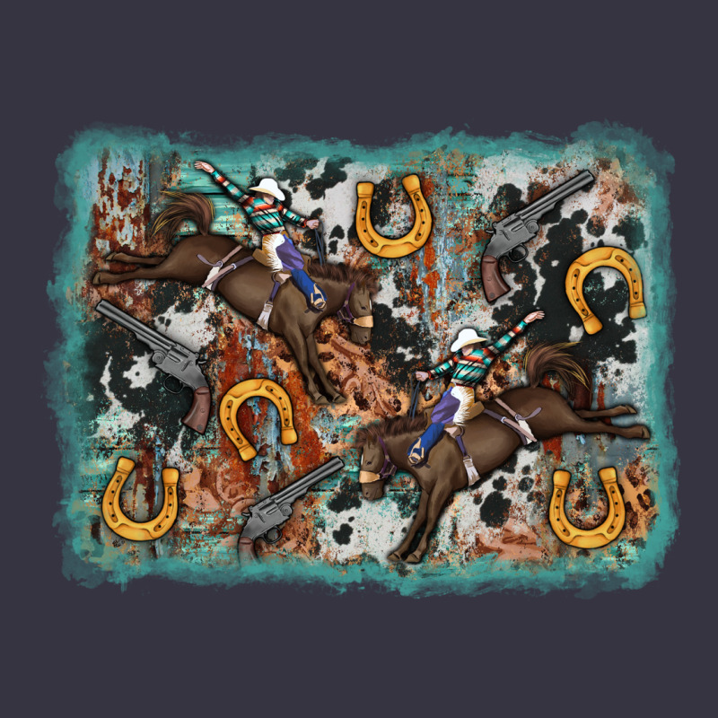 Bucking Bronco Rodeo Revolver Western Background Vintage Hoodie by AdoDesignShop | Teevron