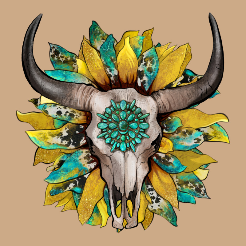 Boho Bullskull With Sunflower And Gemstone Vintage Hoodie by Artiststas | Teevron