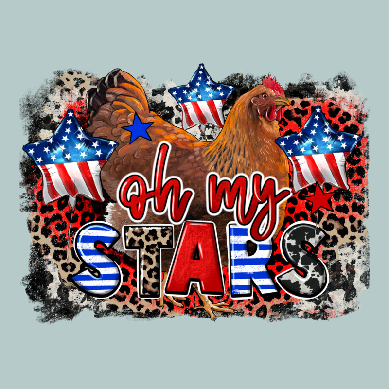 Oh My Stars Chicken 4th Of July Heavy Core Tee by CowGirlArtShop | Teevron