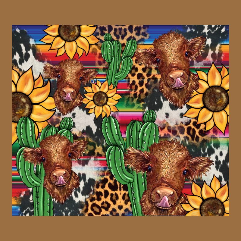 Western Cactus Sunflower Highlands Cow Vintage Tee by BarkalooDesign | Teevron