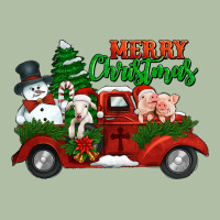 Merry Christmas Snowman And Farm Animals Truck Urban Heavy Tee | Teevron