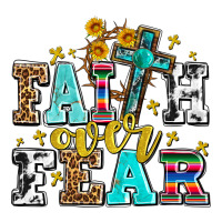 Faith Over Fear With Cross And Sunflowers Premium Tee | Teevron