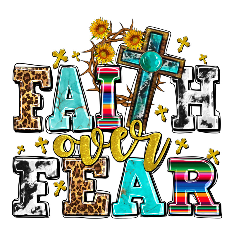 Faith Over Fear With Cross And Sunflowers Premium Tee by AdoDesignShop | Teevron