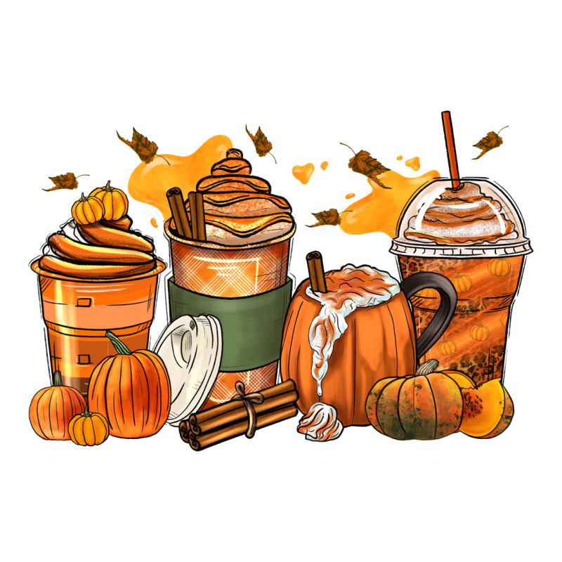 Pumpkin Spice Latte Coffee Cups Ladies Tee by Zillion Design Studio | Teevron