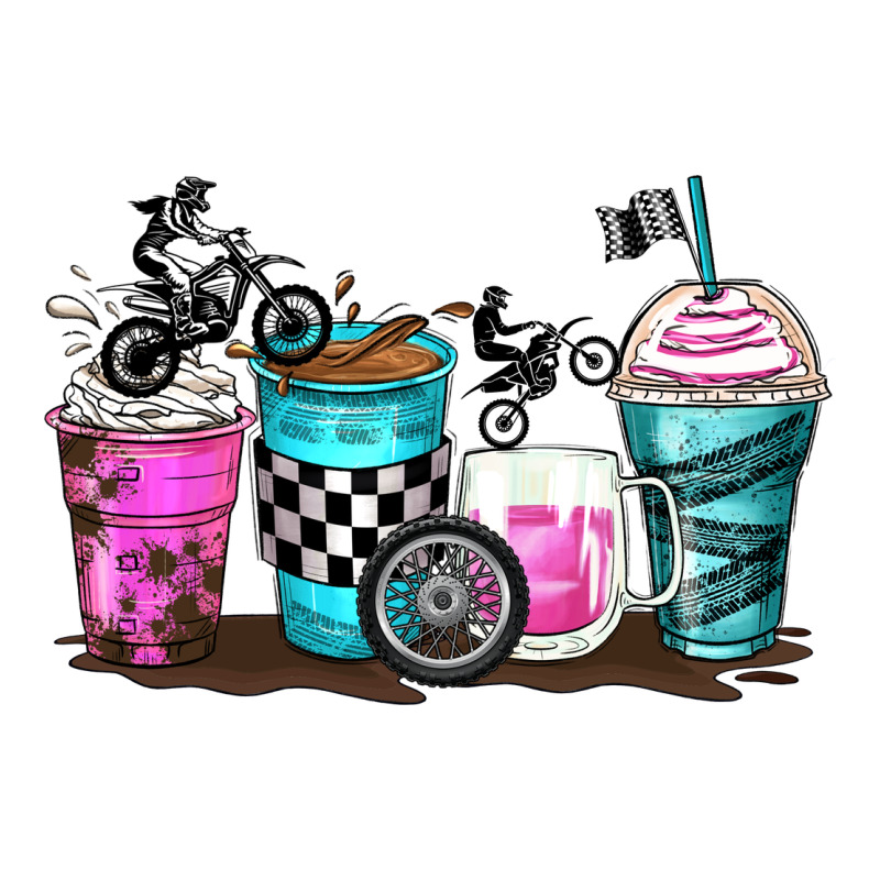 Motocross Coffee Cups Ladies Tee by Zillion Design Studio | Teevron