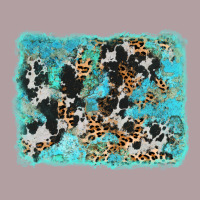 Turquoise Cowhide Leopard Background Vintage Hoodie | Teevron