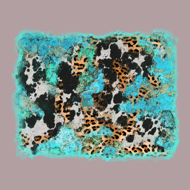 Turquoise Cowhide Leopard Background Vintage Hoodie by AdoDesignShop | Teevron