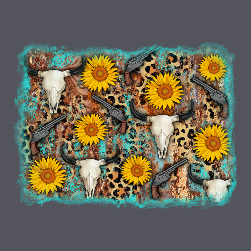 Cow Skull Sunflower Background Vintage Hoodie by AdoDesignShop | Teevron