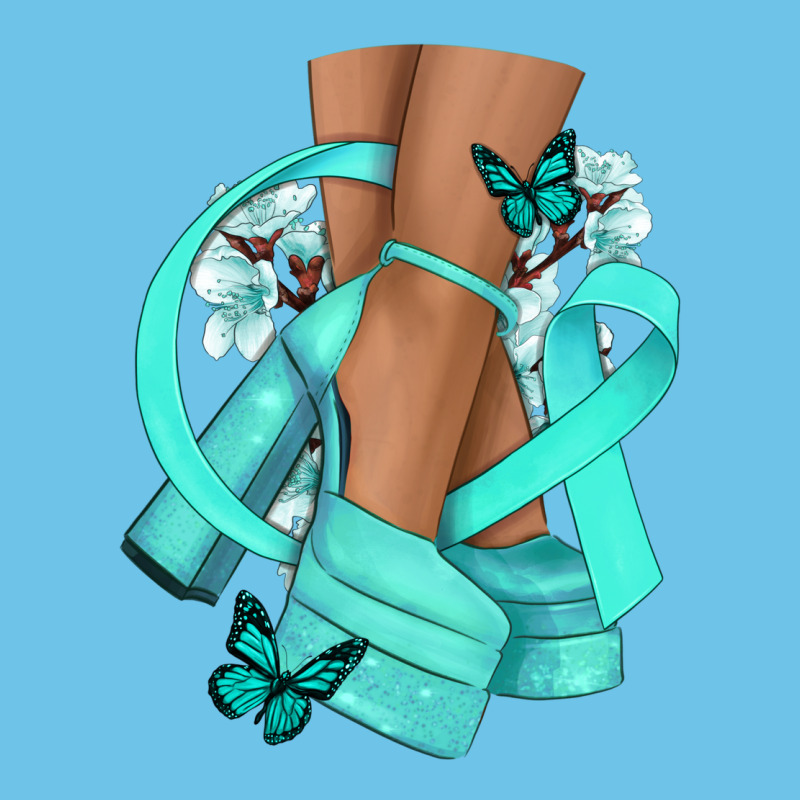 Ovarian Cancer Diva Teal Ribbon Premium Sweatshirt by NancyCooperArtShop | Teevron