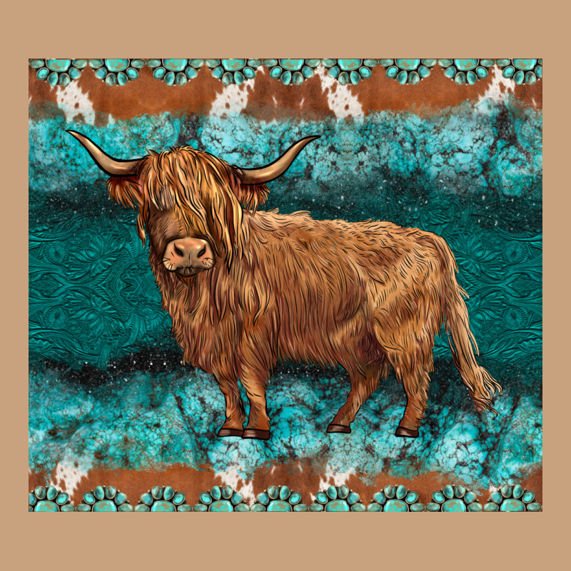 Turquoises Gemstones Cowhide Highland Cow Vintage Tee by BarkalooDesign | Teevron