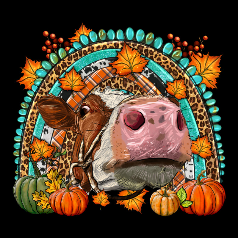 Fall Cow Rainbow Zipper Hoodie by LillyAllenDesigns | Teevron