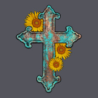 Turquoise Sunflower Cross Vintage Hoodie | Teevron