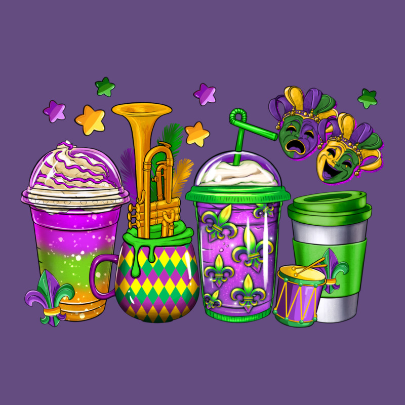 Mardi Gras Coffee Cups Vintage Hoodie by Jasminsmagicworld | Teevron