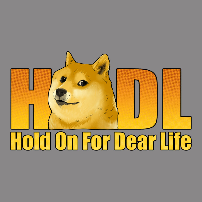 Hodl Hold On For Dear Life Dogecoin Vintage Tee by Jasminsmagicworld | Teevron