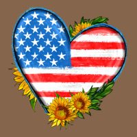 Usa Flag Heart With Sunflower Premium Tee | Teevron
