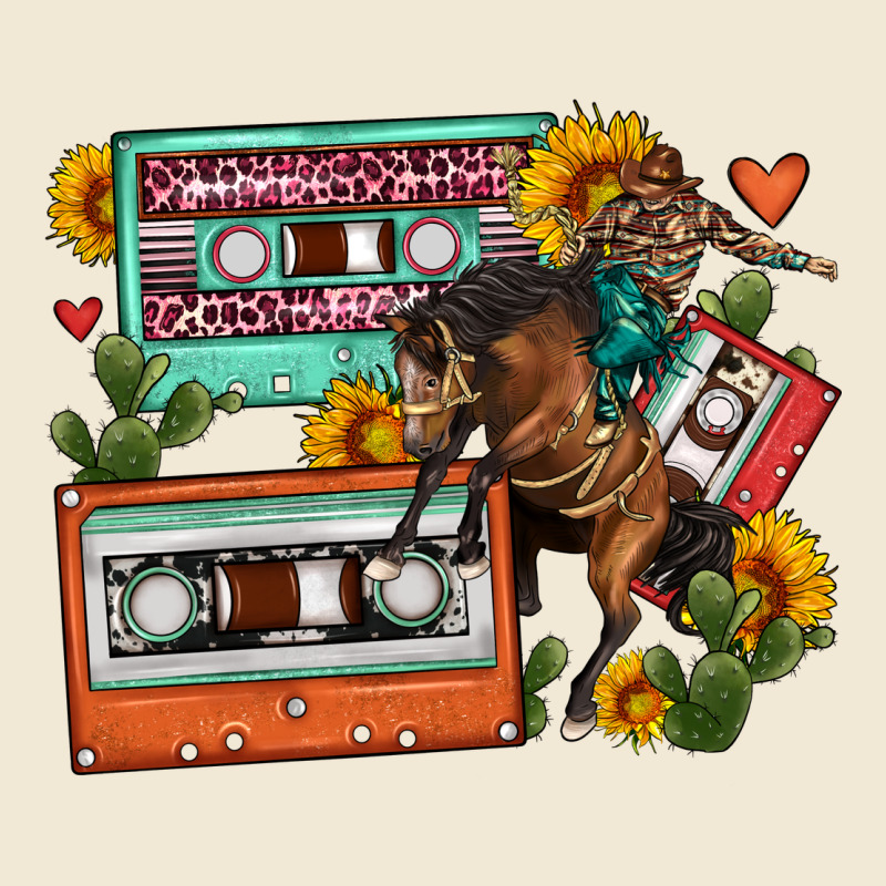 Rodeo Sunflower Cactus Cassette Premium Tee by FaDigitalArtStudio | Teevron