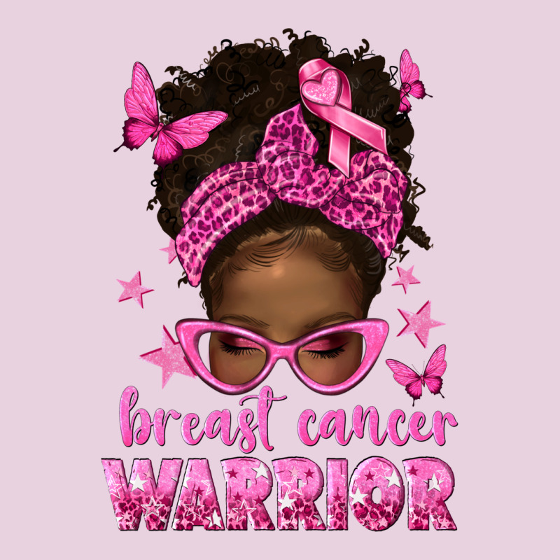 Afro Messy Bun Breast Cancer Warrior Ladies Tee by texasbilliewilder | Teevron