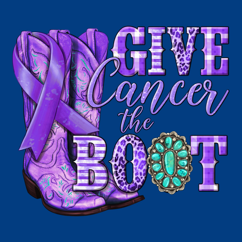 Give Cancer The Boot Purple Ribbon Premium Sweatshirt by NancyCooperArtShop | Teevron