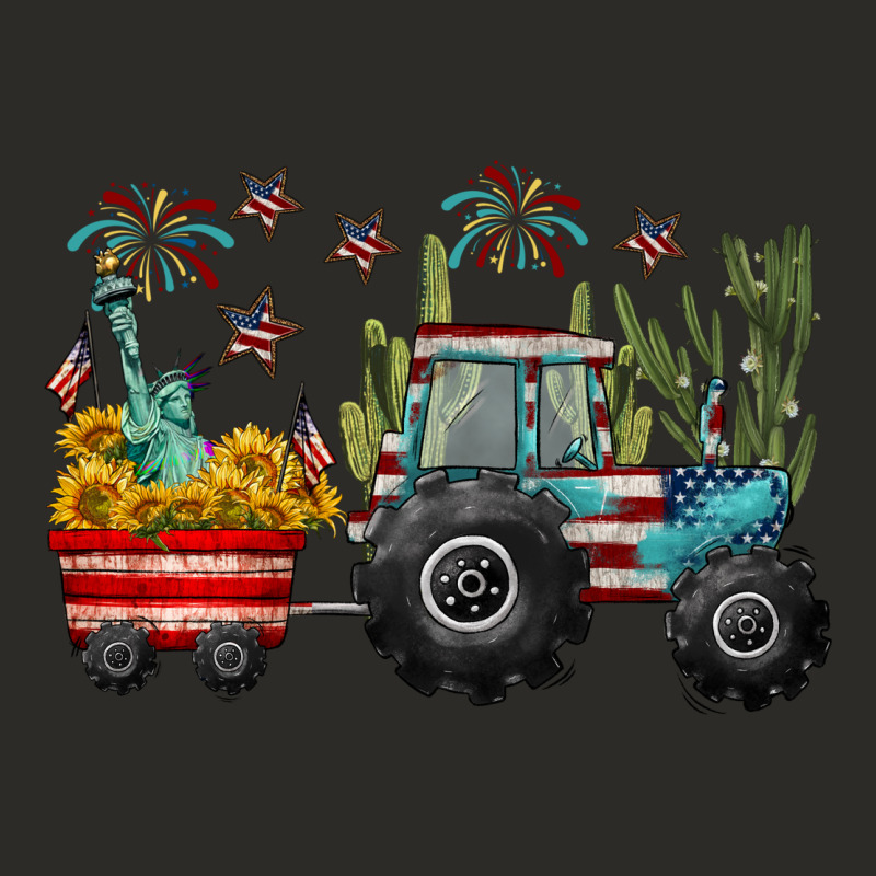 4th Of July Tractor Heavy Core Tee by CowGirlArtShop | Teevron