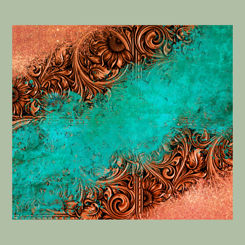Leather Turquoise Glitter Tumbler Urban Heavy Tee by Jasminsmagicworld | Teevron