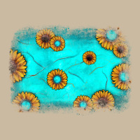 Turquoise Gemstone Sunflower Background Long Sleeve Tee | Teevron