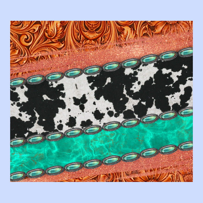 Western Turquoise Gemstone Cowhide  Leather Tumbler Urban Heavy Tee by Jasminsmagicworld | Teevron