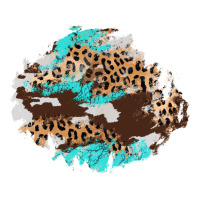 cowhide leopard turquoise patch | Teevron