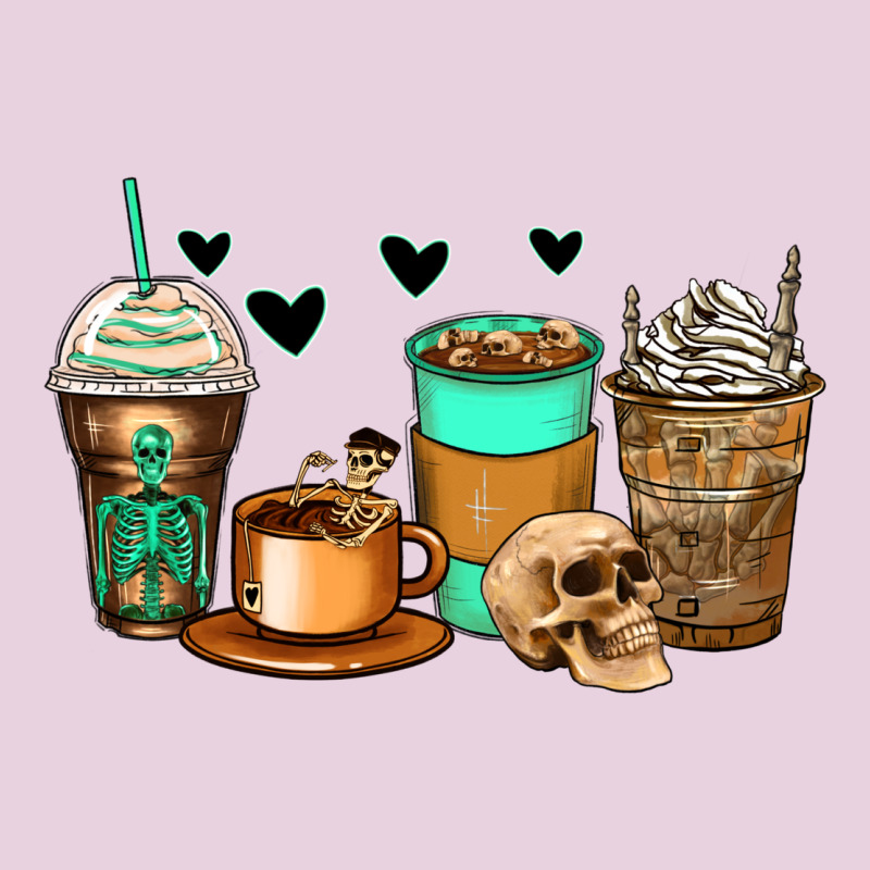 Skeleton Coffee Cups Ladies Tee by Zillion Design Studio | Teevron