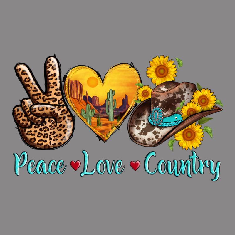 Peace Love Country Cowhide Cowboy Hat Vintage Tee by AdoDesignShop | Teevron