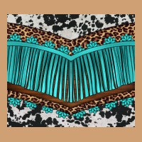 Western Cowhide Leopard Turquoise Fringed Vintage Tee | Teevron