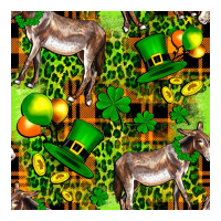 St. Patrick's Donkey With Leprechaun Hat Seamless Premium Tee | Teevron