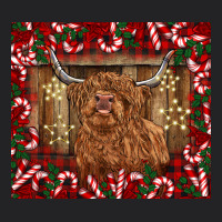 Christmas Highland Cow With Candy Canes Vintage Tee | Teevron