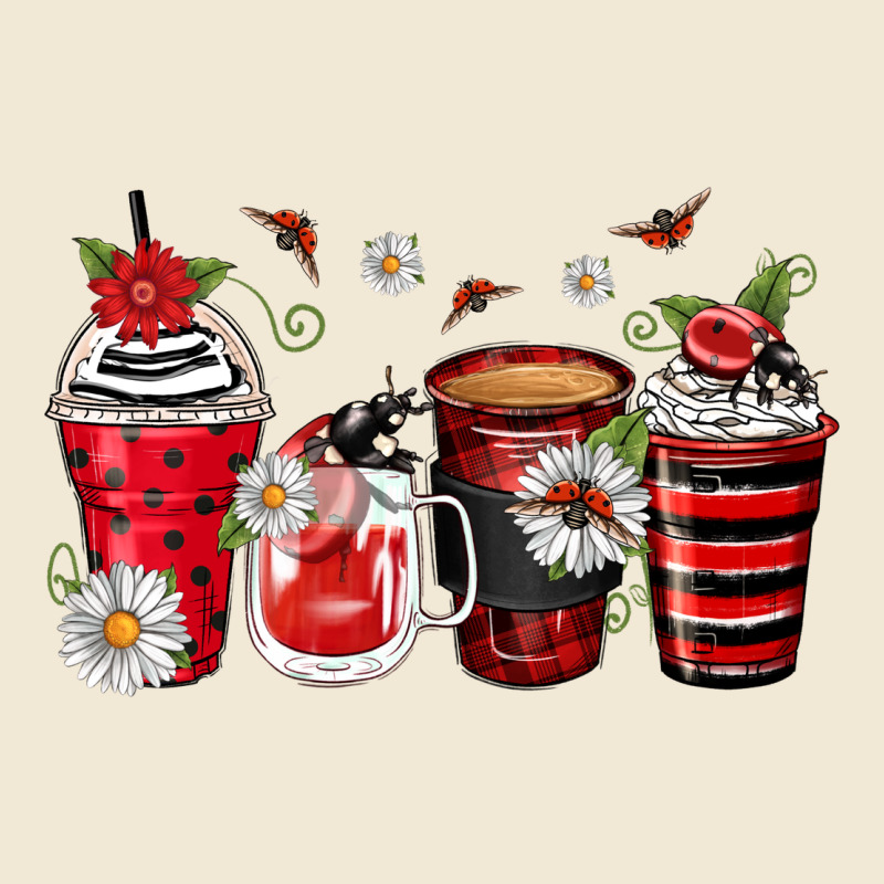 Ladybug Coffee Cups Ladies Tee by Zillion Design Studio | Teevron