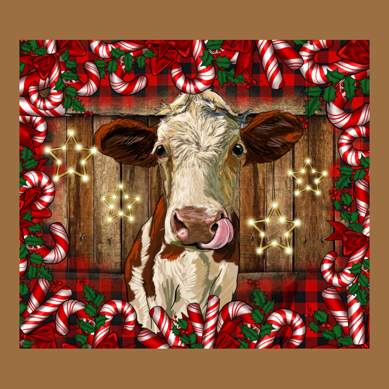 Christmas Heifer With Candy Canes Vintage Tee by BarkalooDesign | Teevron