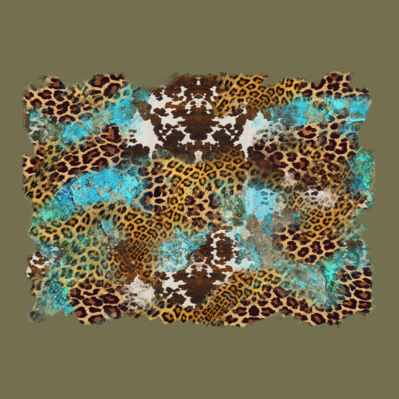 Western Leopards And Turquoise With Cowhide Background Vintage Hoodie by Artiststas | Teevron
