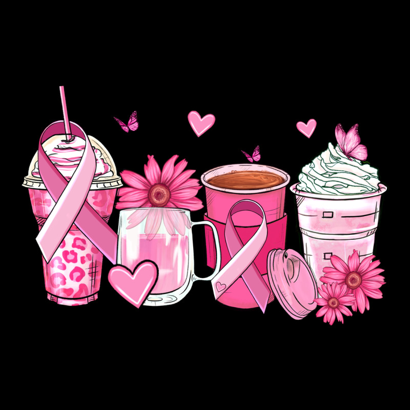 Breast Cancer Coffee Cups Ladies Tee by Zillion Design Studio | Teevron