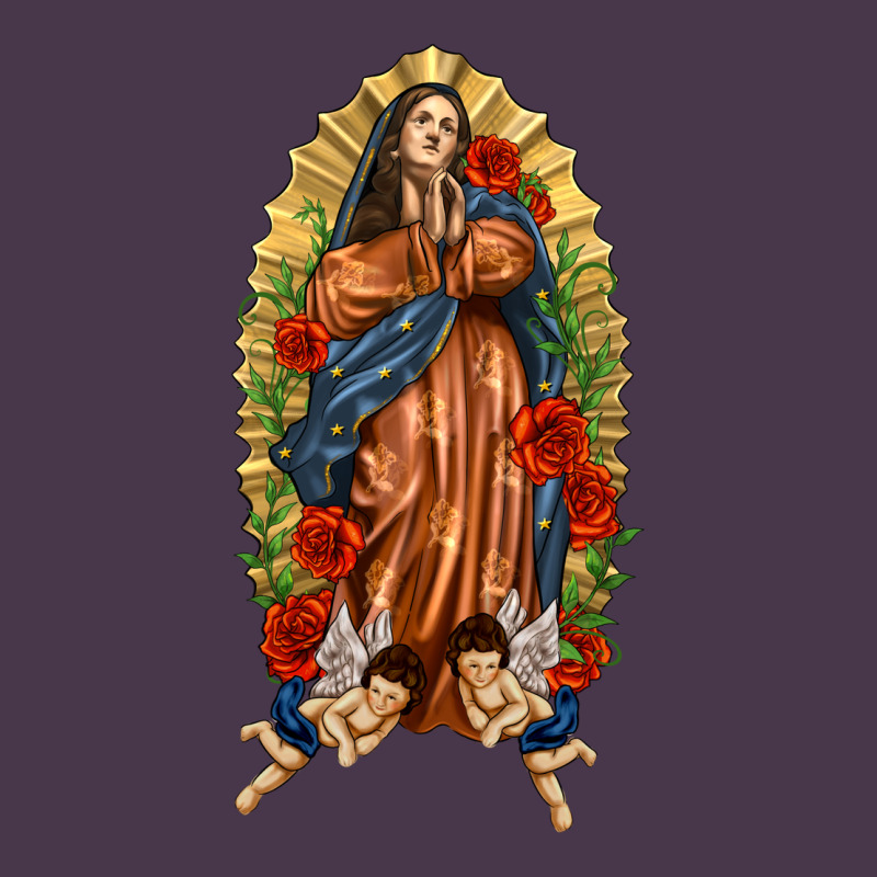 Lady Of Guadalupe With Roses Heavyweight Hoodie by texasbilliewilder | Teevron