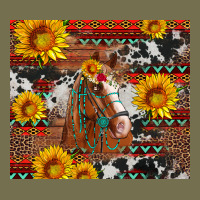 Western Horse With Sunflowers And Aztec Leopard Cowhide Vintage Hoodie | Teevron