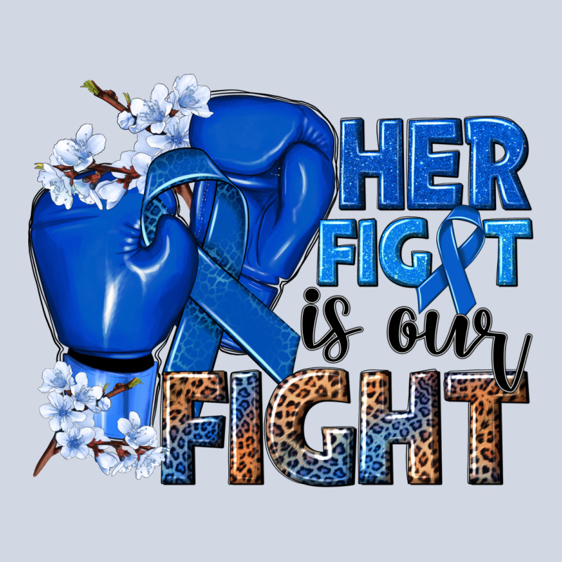 Her Fight Is Our Fight Colon Cancer Blue Ribbon Premium Sweatshirt by NancyCooperArtShop | Teevron