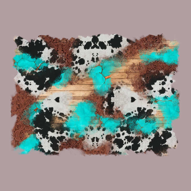 Western Cowhide Turquoise And Wood Background Vintage Hoodie by Artiststas | Teevron