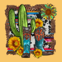 Western Cactus With Cowboy Boots And Sunflowers Vintage Hoodie | Teevron