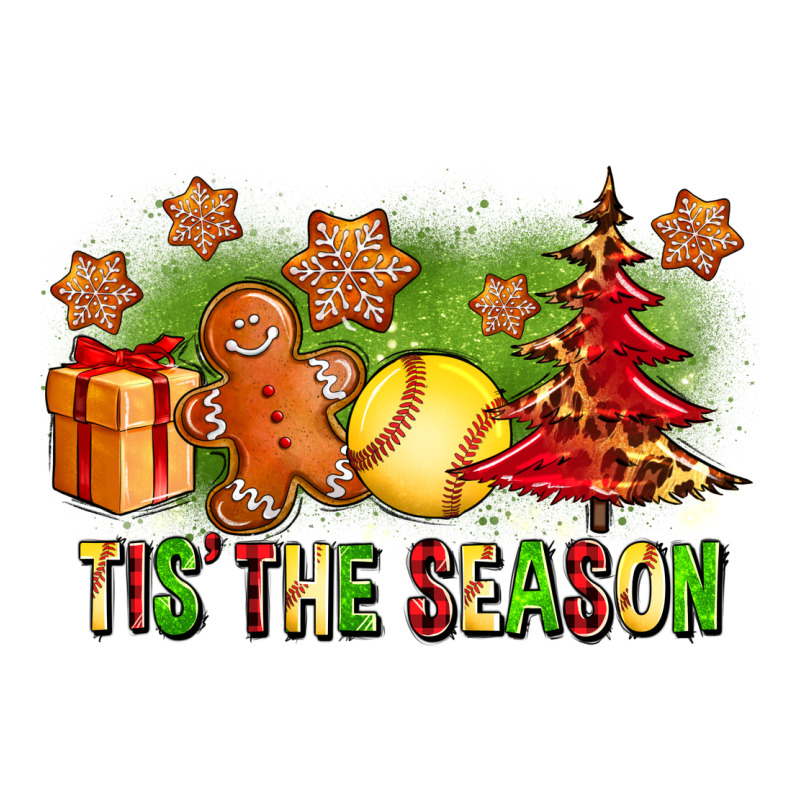 Tis The Season Christmas With Softball And Gingerbread Man Premium Tee by FaDigitalArtStudio | Teevron
