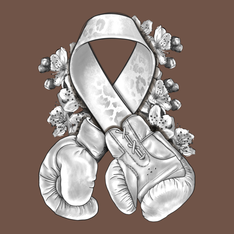 Lung Cancer White Ribbon With Boxing Gloves Premium Sweatshirt by NancyCooperArtShop | Teevron